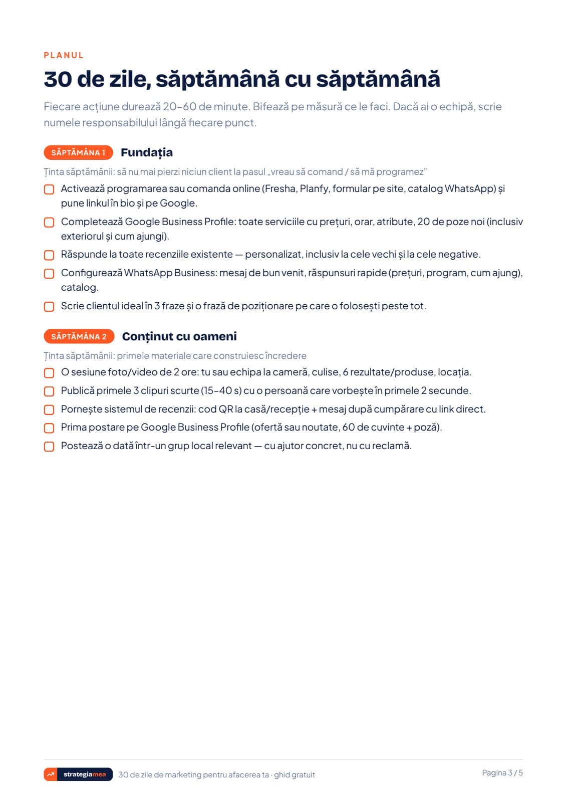 Planul pe săptămâni din ghidul gratuit